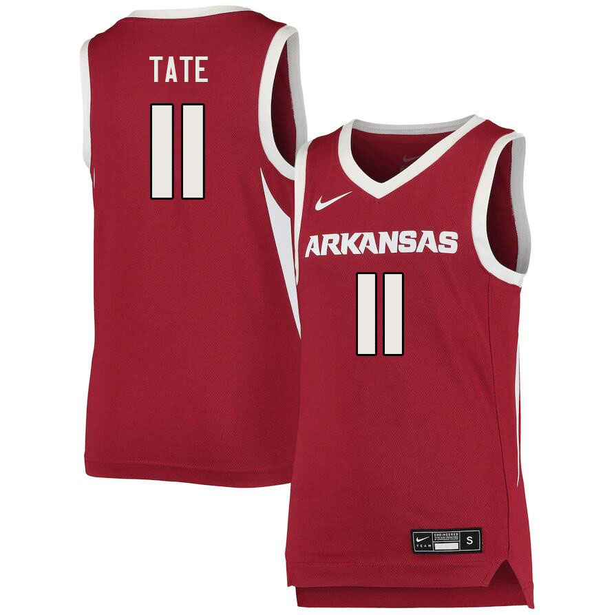 Men #11 Jalen Tate Arkansas Razorbacks College Basketball Jerseys Sale-Cardinal - Click Image to Close